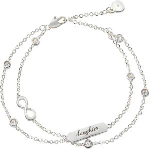 Alex and Ani Daughter Infinity Chain Double Strand Bracelet(Silver)