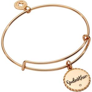Alex and Ani Godmother Charm Bangle Bracelet for Women(Shiny Gold)