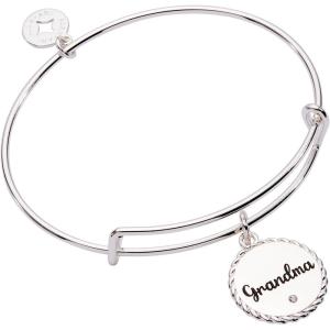 Alex and Ani Grandma Charm Bangle Bracelet for Women(Shiny Silver)