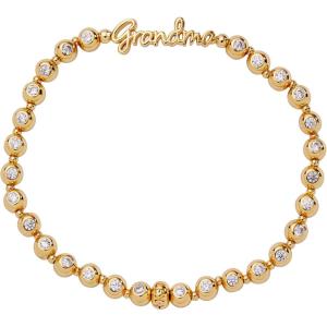 Alex and Ani Grandma Elongated Crystal Stretch Bracelet for Women(Shiny Gold)