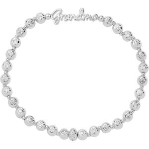 Alex and Ani Grandma Elongated Crystal Stretch Bracelet for Women(Shiny Silver)