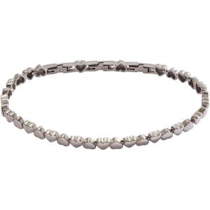 Alex and Ani Heart Charm Tennis Bracelet(Stainless Steel Silver)