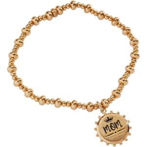 Alex and Ani Mom Mantra Bangles(“Mom  A Title Above Queen” Beaded Stretch Charm Bracelet)