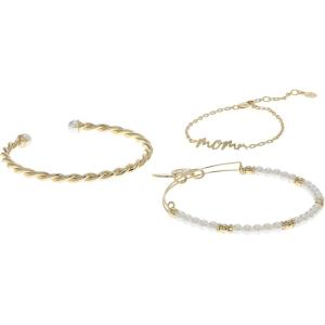 Alex and Ani Mom Script Bracelet, Set of 3(Gold)