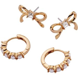 Alex and Ani Pearl Coquette Earrings, Set of 2, Shiny Gold