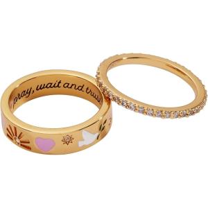 Alex and Ani Pray, Wait and Trust Ring Set, Shiny Gold
