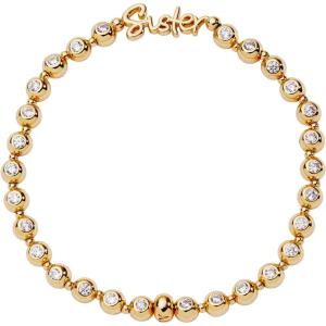 Alex and Ani Sister Elongated Crystal Stretch Bracelet for Women(Shiny Gold)