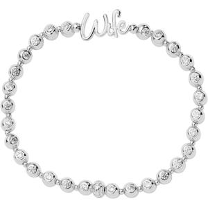 Alex and Ani Wife Elongated Crystal Stretch Bracelet for Women(Shiny Silver)