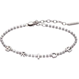 Double Strand Crystal Tennis Chain Bracelet(stainless steel silver)
