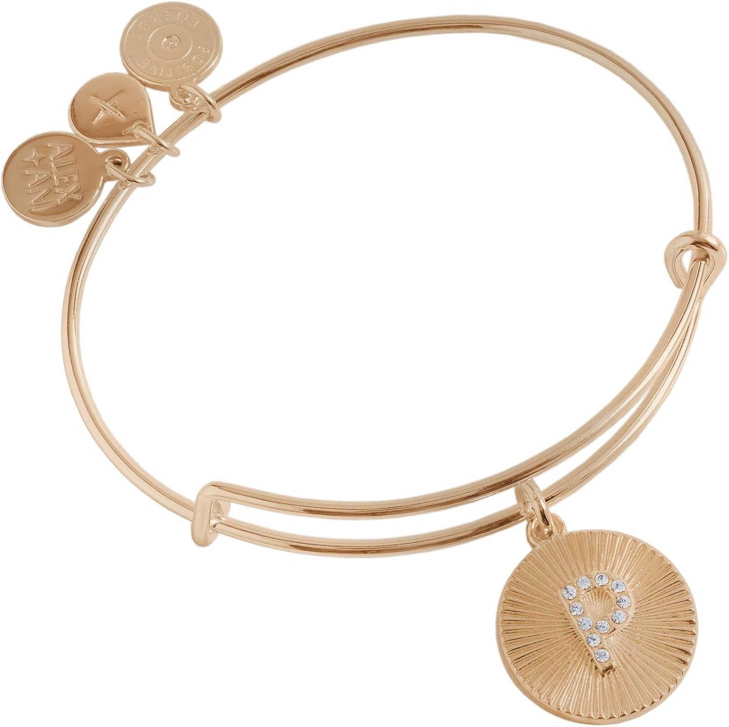 imageAlex and Ani Initial I Pave Starburst Texture BangleShiny Gold
