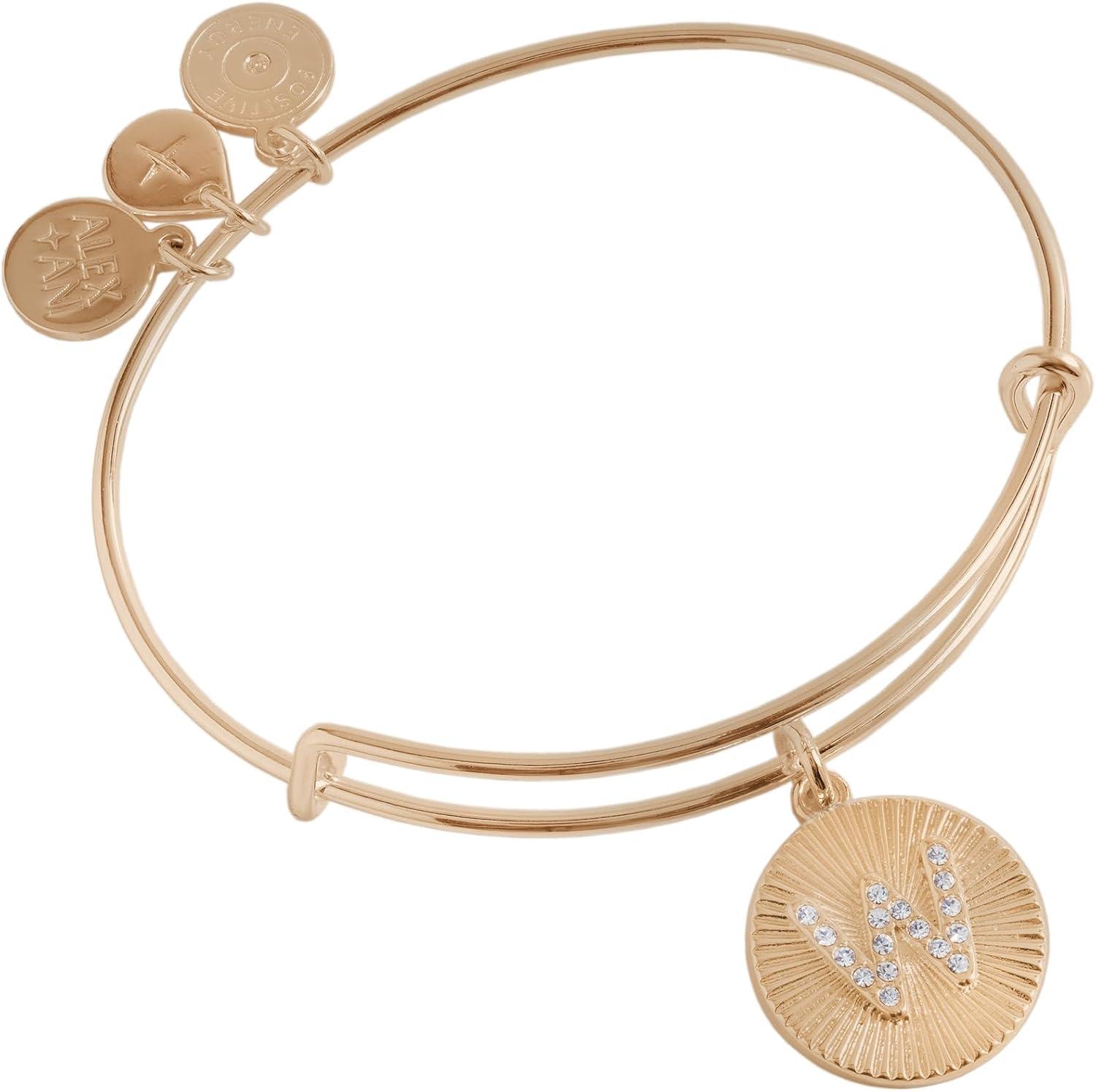 imageAlex and Ani Initial I Pave Starburst Texture BangleShiny Gold