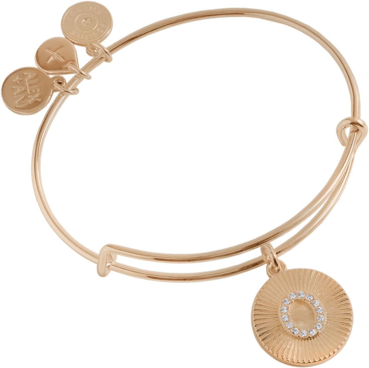 imageAlex and Ani Initial I Pave Starburst Texture BangleShiny Gold