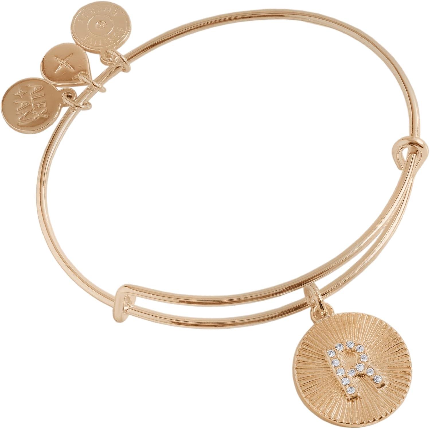 imageAlex and Ani Initial I Pave Starburst Texture BangleShiny Gold