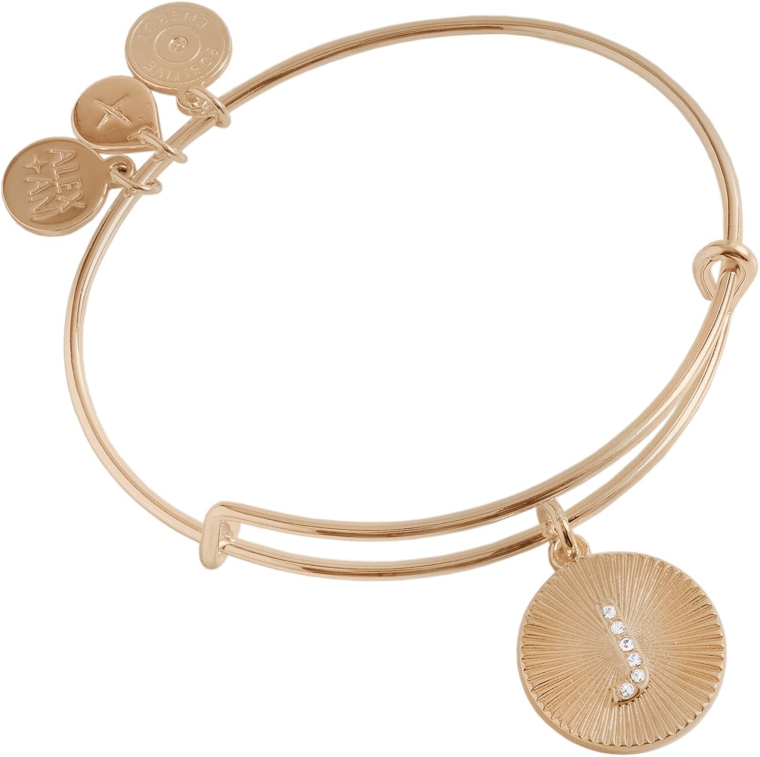 imageAlex and Ani Initial I Pave Starburst Texture BangleShiny Gold