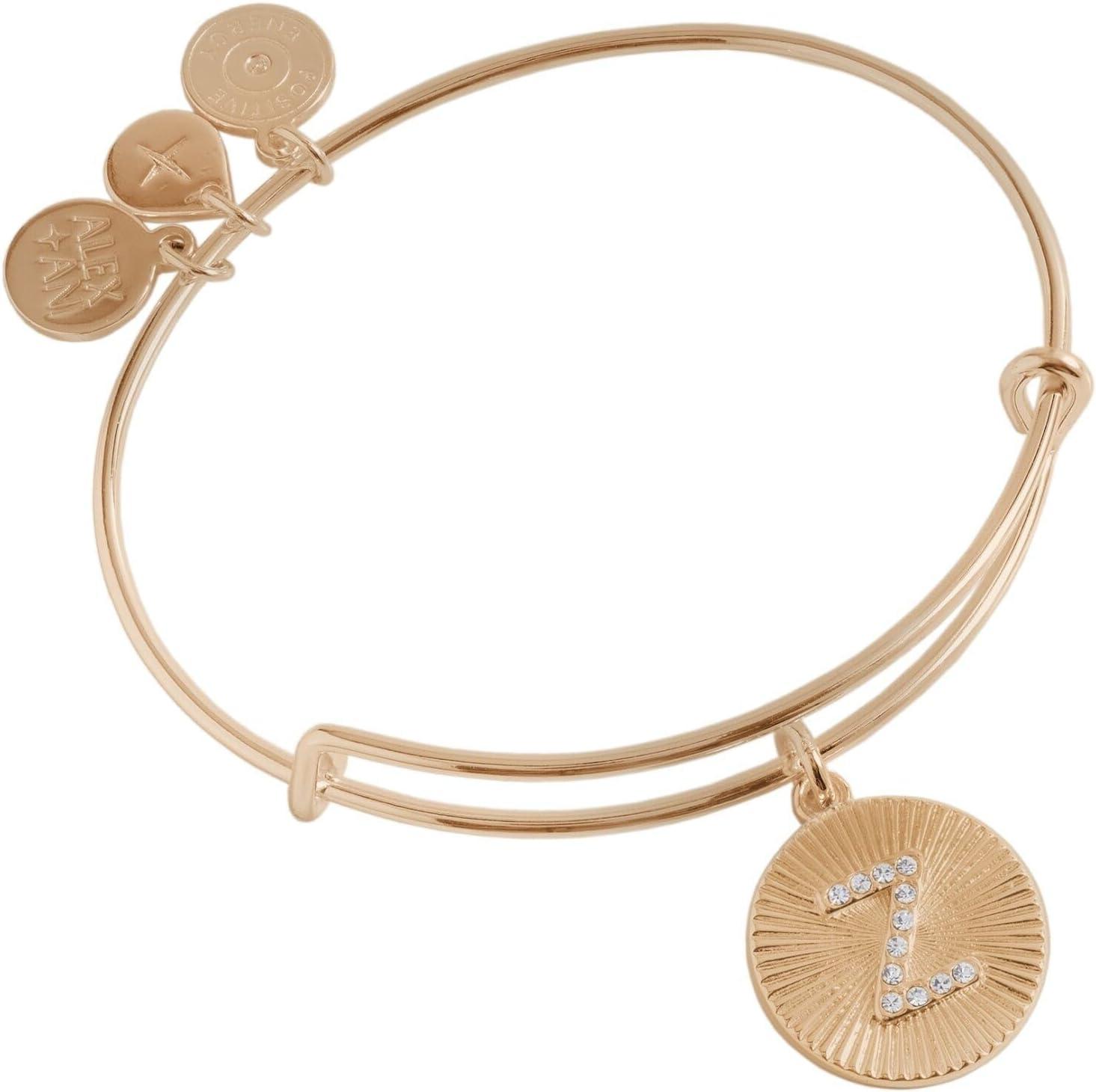 imageAlex and Ani Initial I Pave Starburst Texture BangleShiny Gold