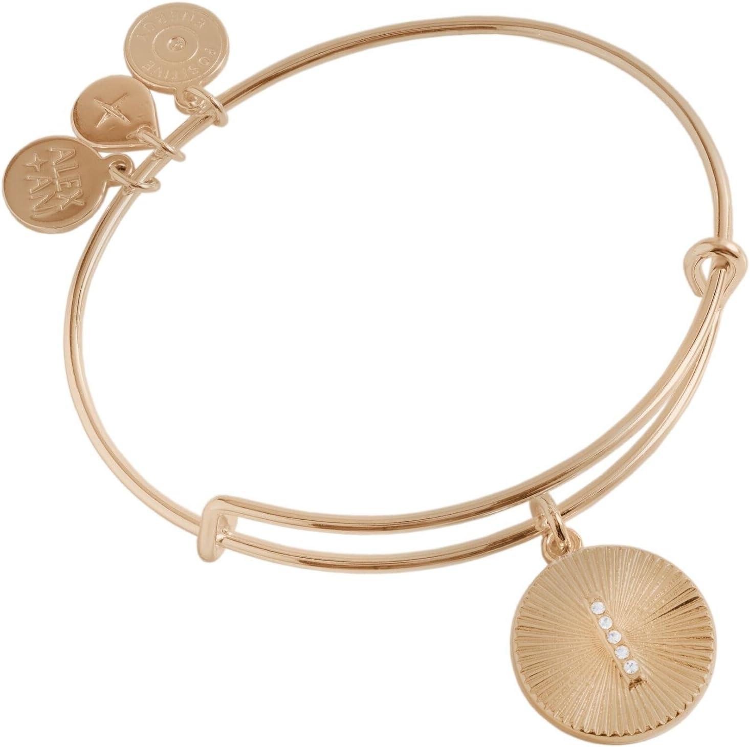 imageAlex and Ani Initial I Pave Starburst Texture BangleShiny Gold