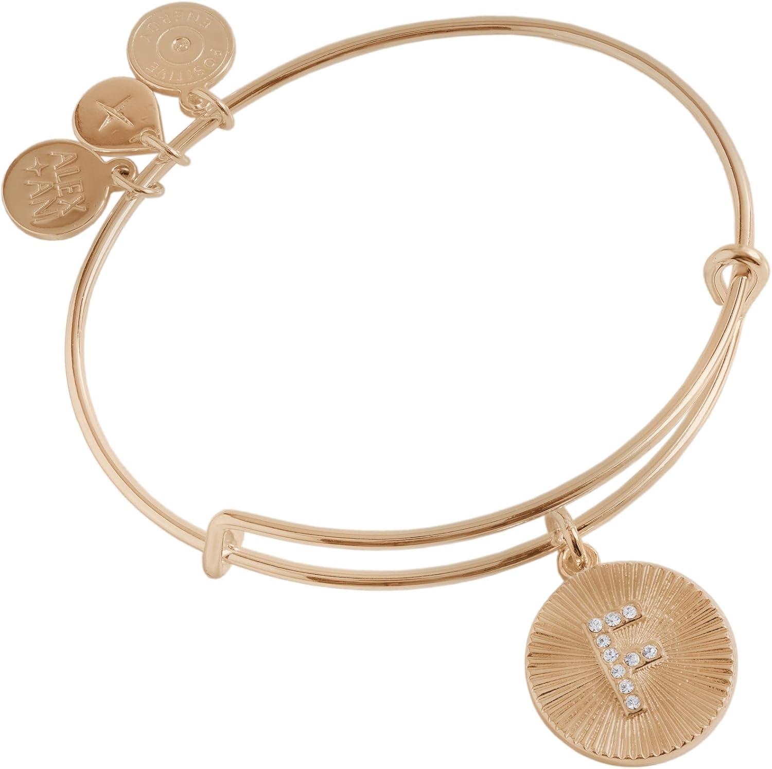 imageAlex and Ani Initial I Pave Starburst Texture BangleShiny Gold