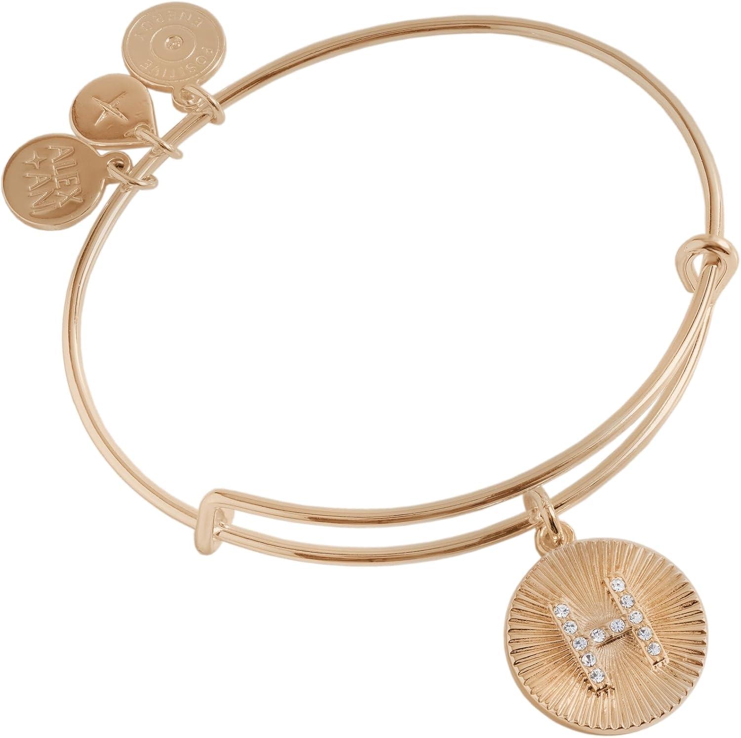 imageAlex and Ani Initial I Pave Starburst Texture BangleShiny Gold