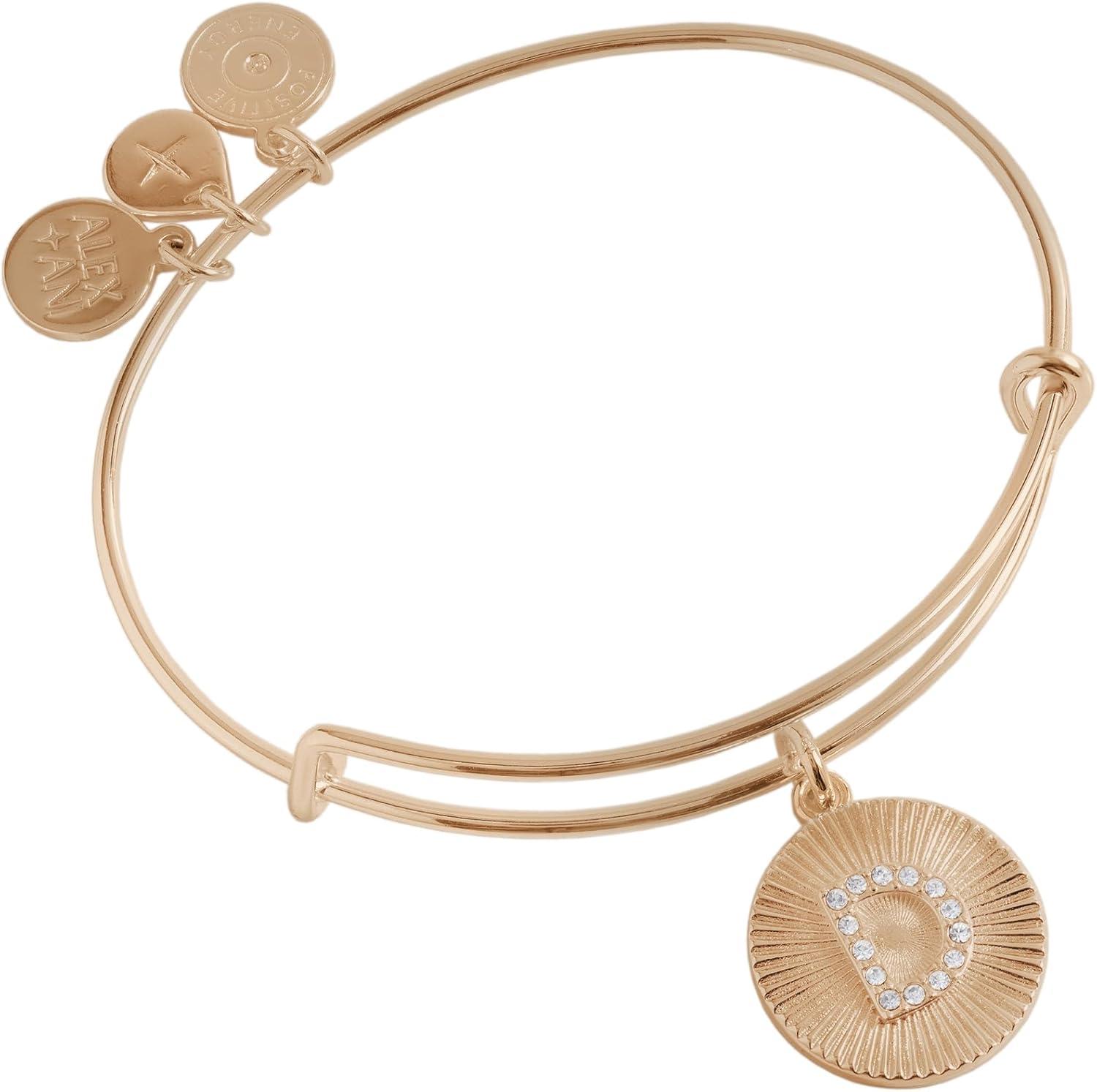 imageAlex and Ani Initial I Pave Starburst Texture BangleShiny Gold