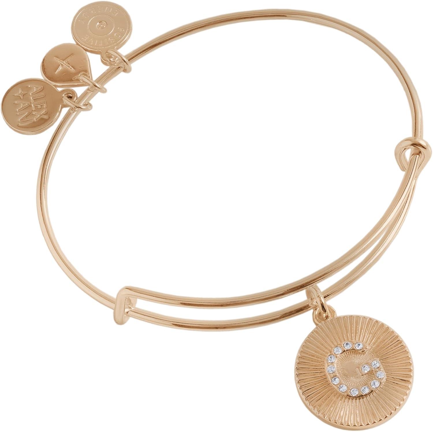 imageAlex and Ani Initial I Pave Starburst Texture BangleShiny Gold
