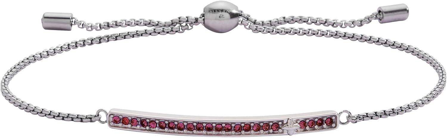 imageAlex and Ani Pave Bolo Birthstone Bracelet Stainless Steel GoldSilver Perfect for Stacking Adjustable Birthstone Bracelet for Women Ideal Gift JewelryFebruary