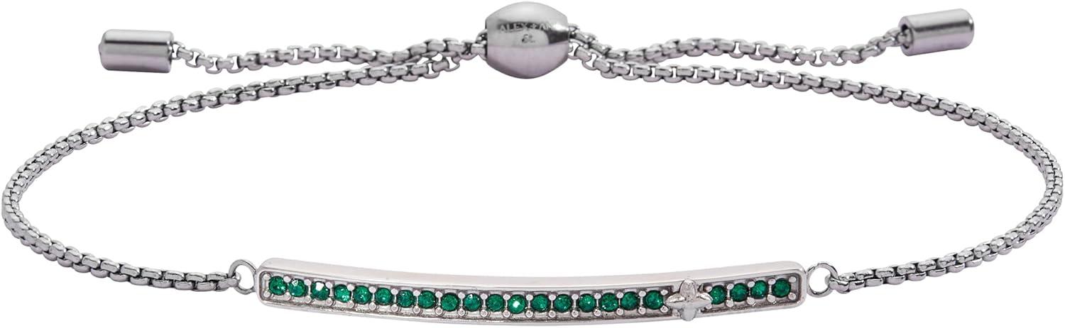 imageAlex and Ani Pave Bolo Birthstone Bracelet Stainless Steel GoldSilver Perfect for Stacking Adjustable Birthstone Bracelet for Women Ideal Gift JewelryMay