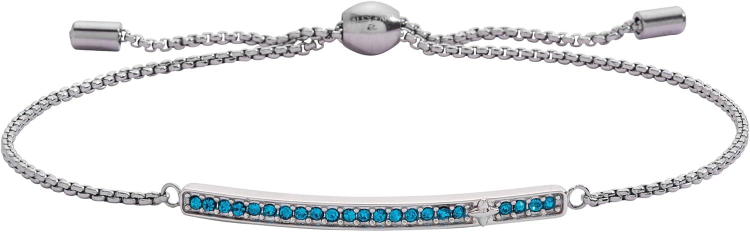 imageAlex and Ani Pave Bolo Birthstone Bracelet Stainless Steel GoldSilver Perfect for Stacking Adjustable Birthstone Bracelet for Women Ideal Gift JewelryDecember