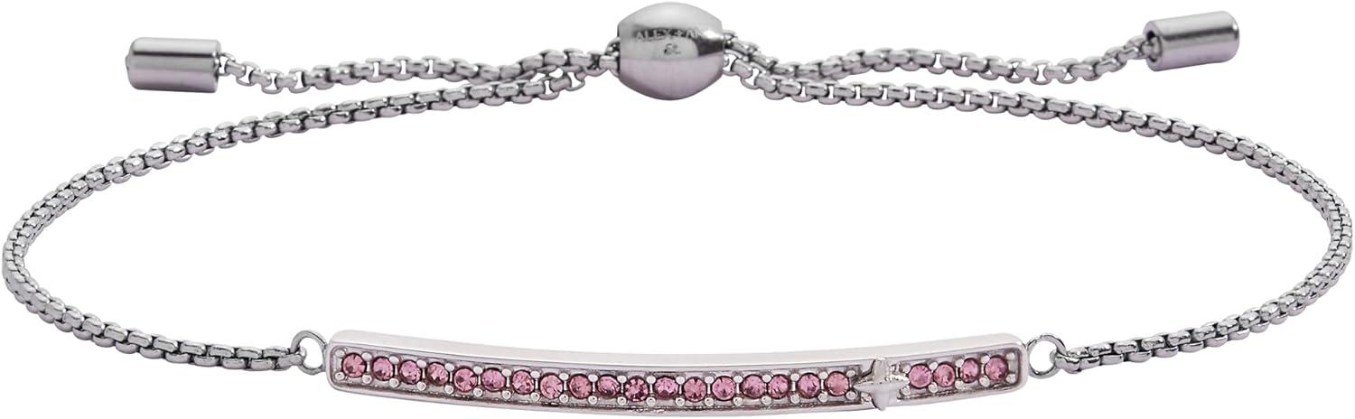 imageAlex and Ani Pave Bolo Birthstone Bracelet Stainless Steel GoldSilver Perfect for Stacking Adjustable Birthstone Bracelet for Women Ideal Gift JewelryJune