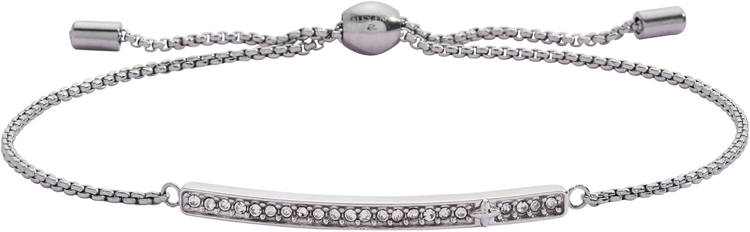 imageAlex and Ani Pave Bolo Birthstone Bracelet Stainless Steel GoldSilver Perfect for Stacking Adjustable Birthstone Bracelet for Women Ideal Gift JewelryApril
