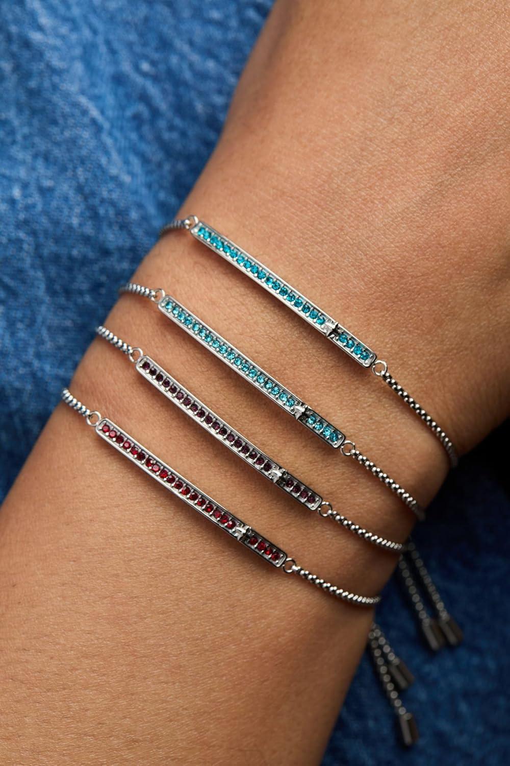 imageAlex and Ani Pave Bolo Birthstone Bracelet Stainless Steel GoldSilver Perfect for Stacking Adjustable Birthstone Bracelet for Women Ideal Gift JewelryFebruary