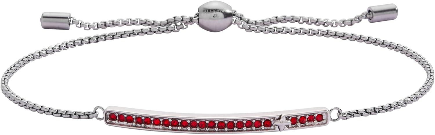 imageAlex and Ani Pave Bolo Birthstone Bracelet Stainless Steel GoldSilver Perfect for Stacking Adjustable Birthstone Bracelet for Women Ideal Gift JewelryJuly