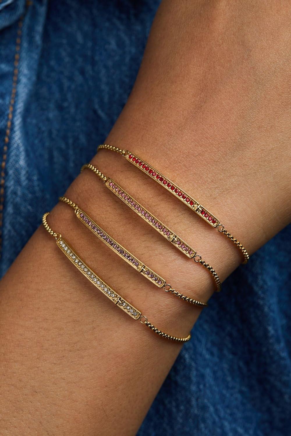 imageAlex and Ani Pave Bolo Birthstone Bracelet Stainless Steel GoldSilver Perfect for Stacking Adjustable Birthstone Bracelet for Women Ideal Gift JewelryDecember