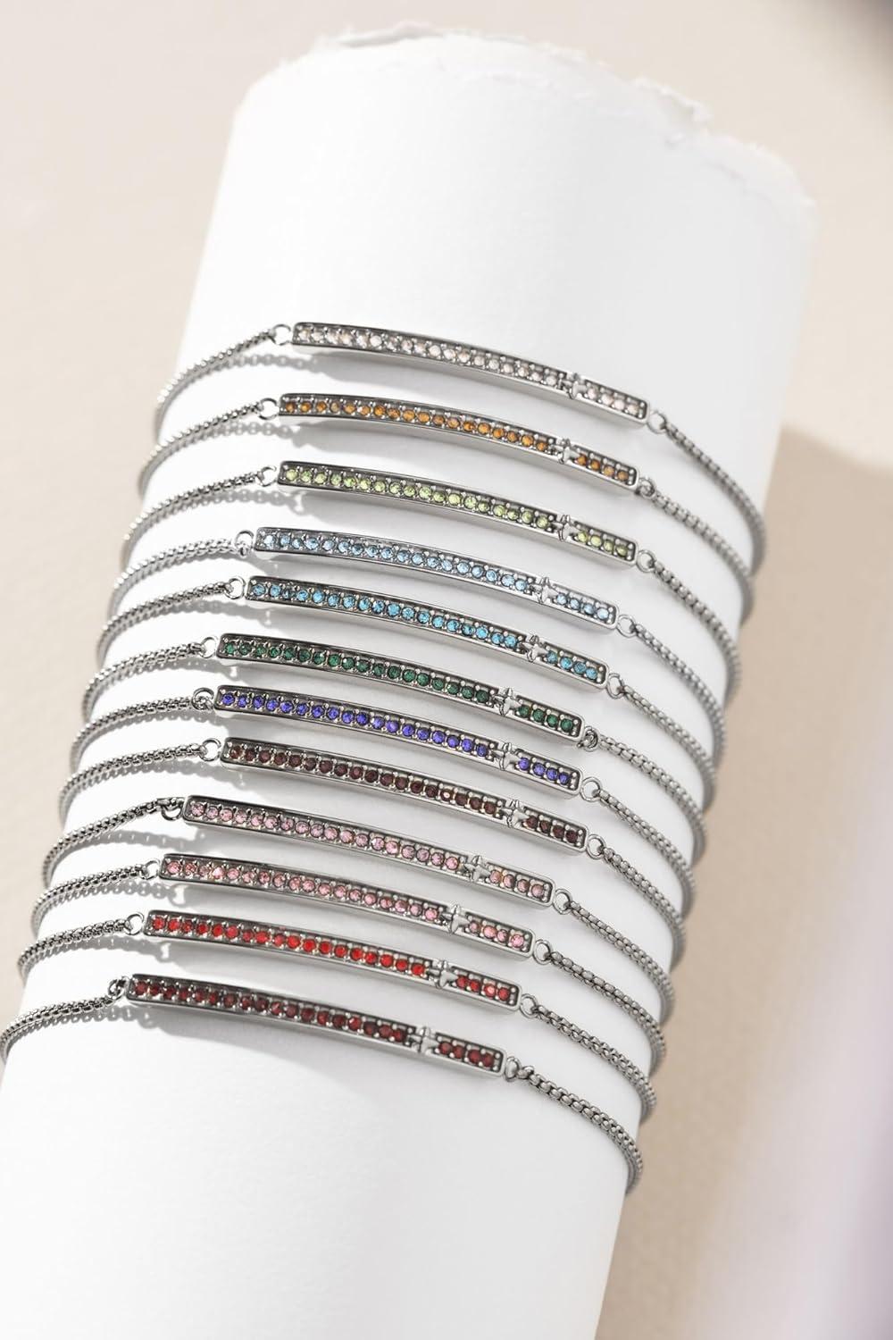 imageAlex and Ani Pave Bolo Birthstone Bracelet Stainless Steel GoldSilver Perfect for Stacking Adjustable Birthstone Bracelet for Women Ideal Gift JewelryDecember