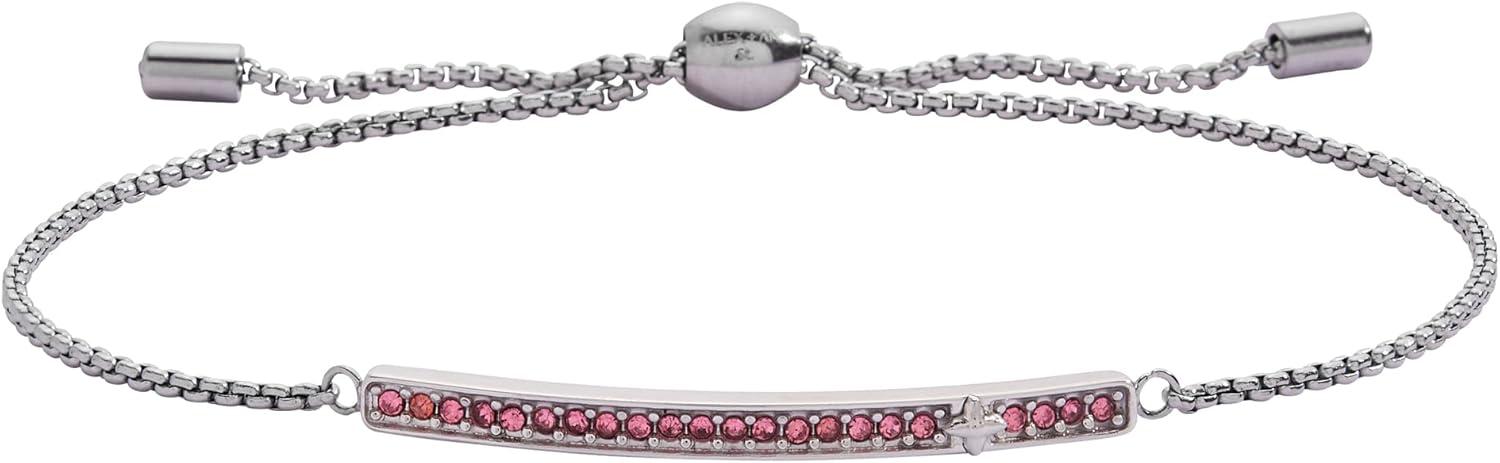 imageAlex and Ani Pave Bolo Birthstone Bracelet Stainless Steel GoldSilver Perfect for Stacking Adjustable Birthstone Bracelet for Women Ideal Gift JewelryOctober