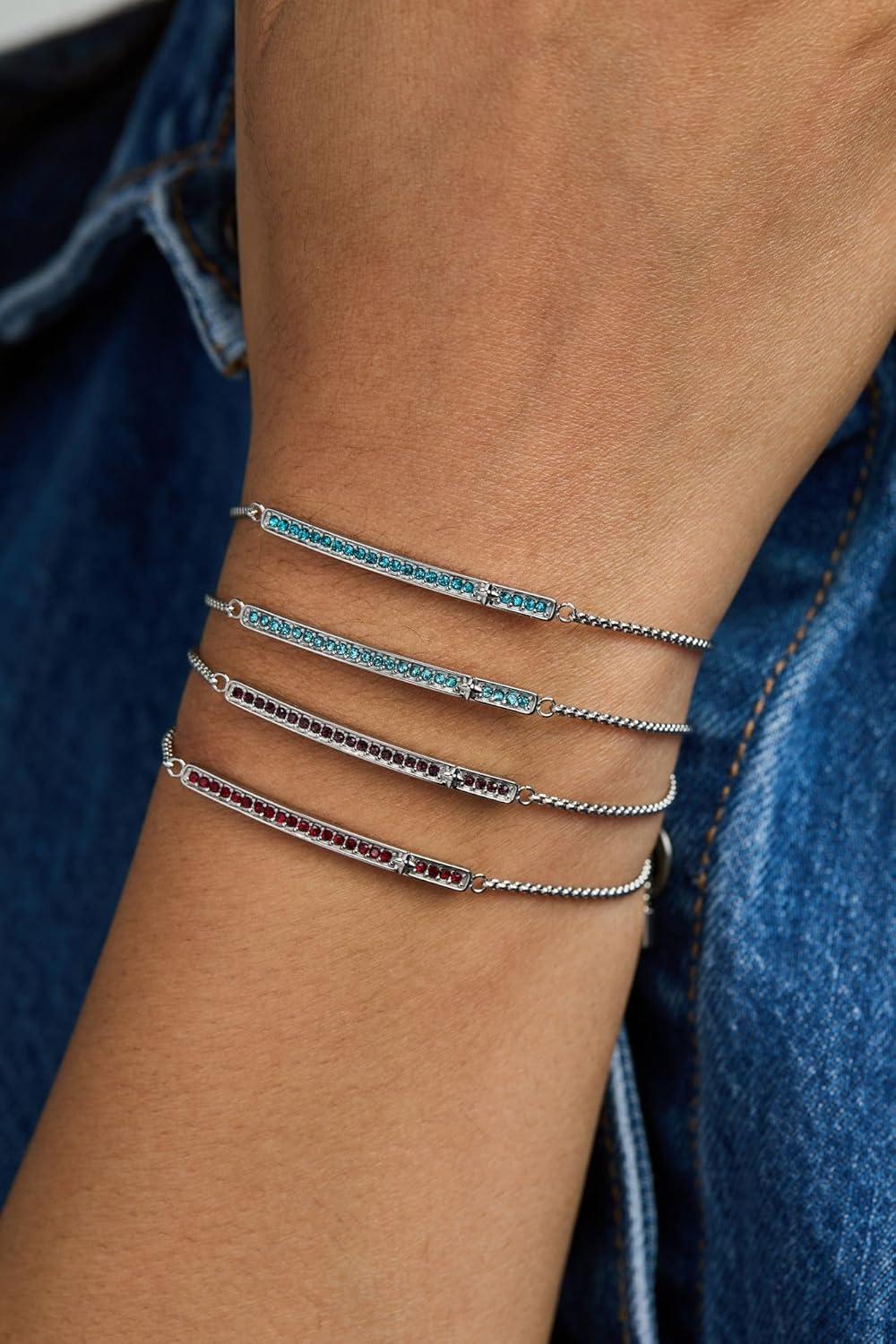 imageAlex and Ani Pave Bolo Birthstone Bracelet Stainless Steel GoldSilver Perfect for Stacking Adjustable Birthstone Bracelet for Women Ideal Gift JewelryJune