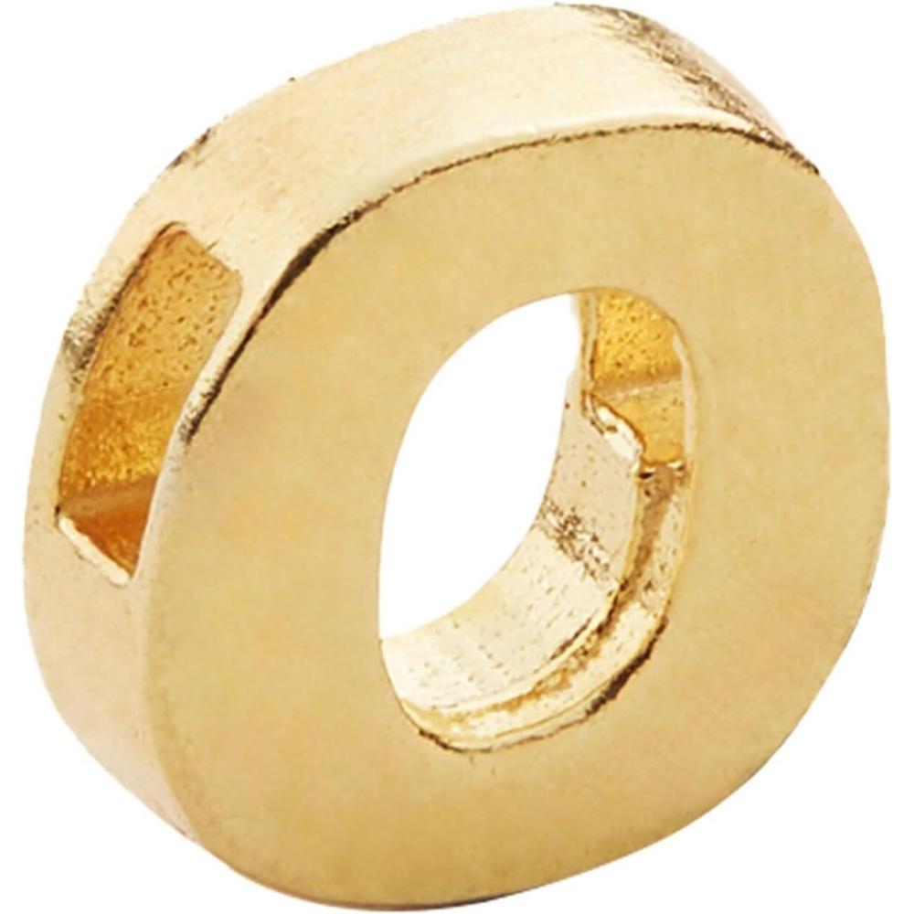 imageAlex and Ani Initial O Gold Slider Charm Create Your Own Initial O Charm 14kt Gold Plated Gold 029 inch Width by 029 inch Height