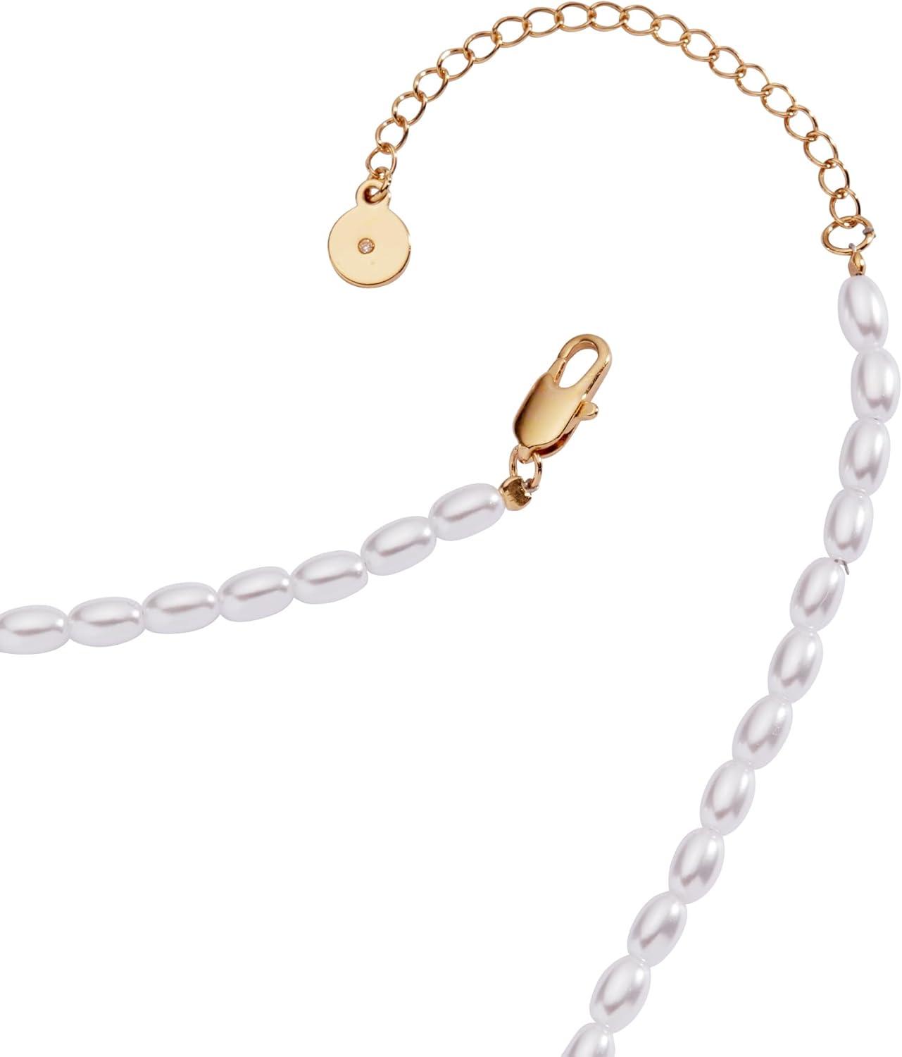 imageAlex and Ani Beaded Pearl Wifey Bubble Necklace Shiny Gold