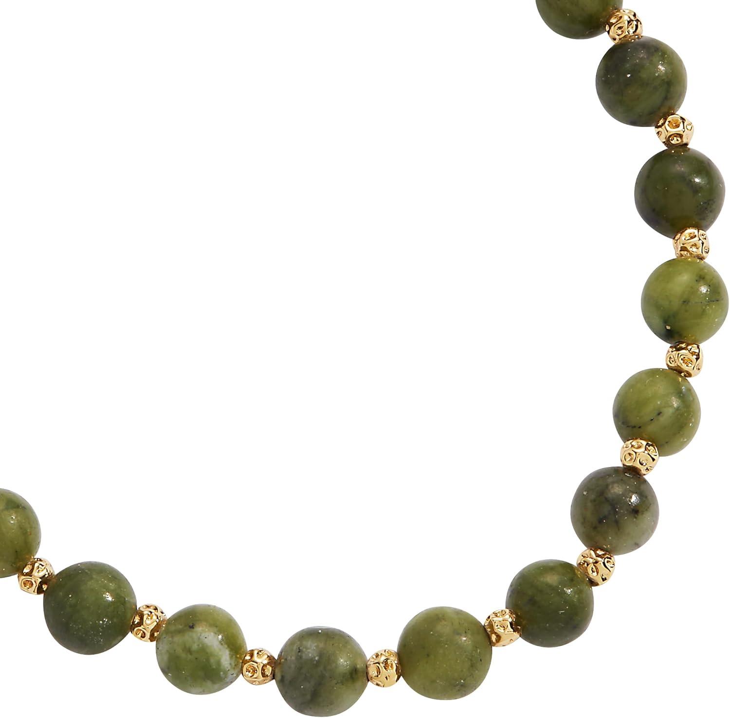 imageAlex and Ani Clear Quartz Healing Stone Stretch BraceletQinghai Jade