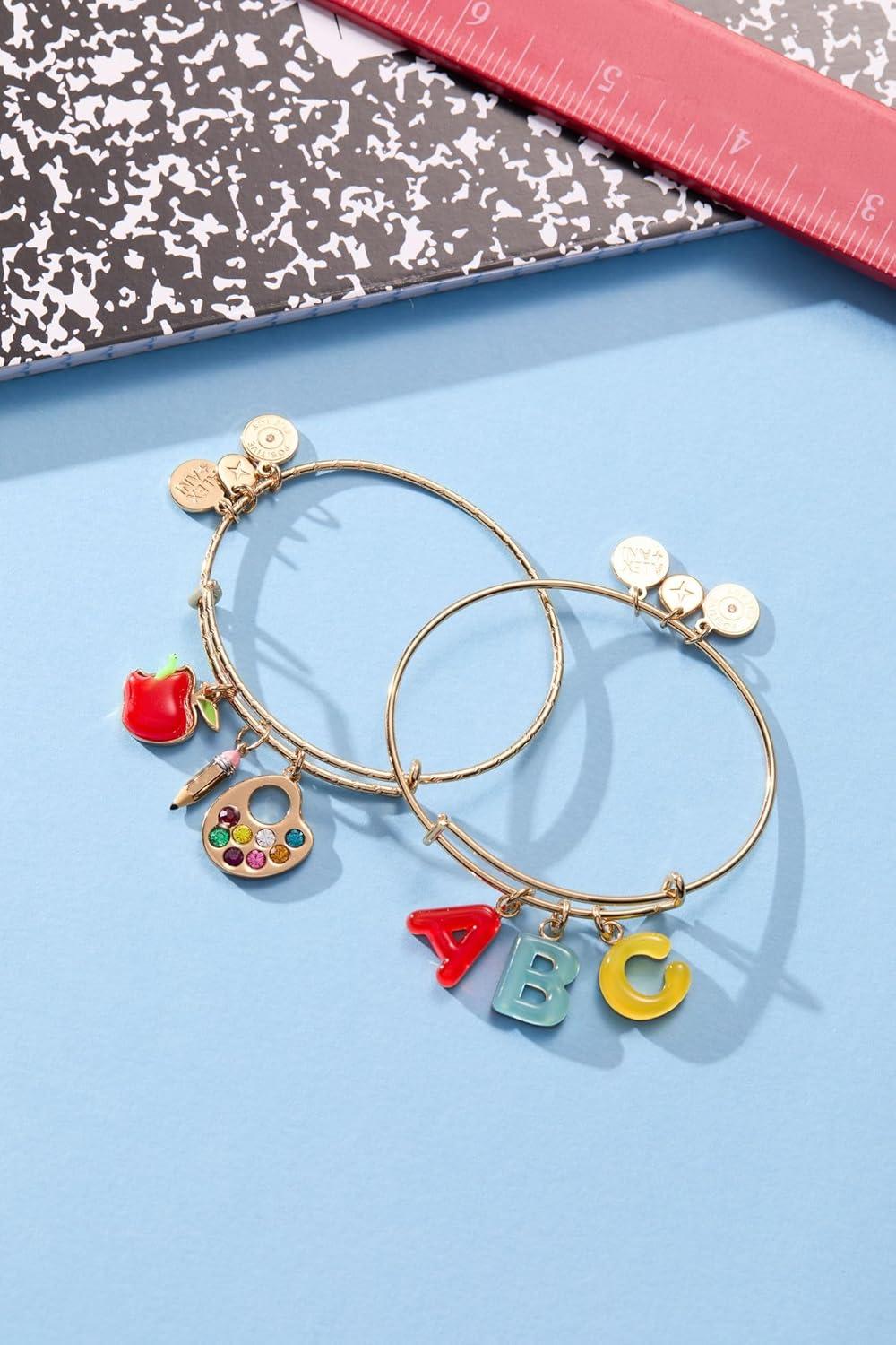 imageAlex and Ani School Charm Collection Playful Enamel amp Resin Charms for Bracelets and Necklaces NickelFree Ideal Gift for Students and TeachersABC Charm Trio Set of 3