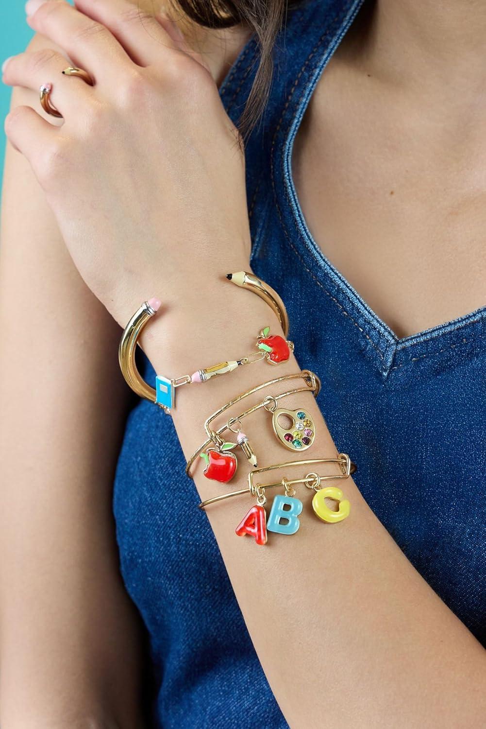 imageAlex and Ani School Charm Collection Playful Enamel amp Resin Charms for Bracelets and Necklaces NickelFree Ideal Gift for Students and TeachersABC Charm Trio Set of 3