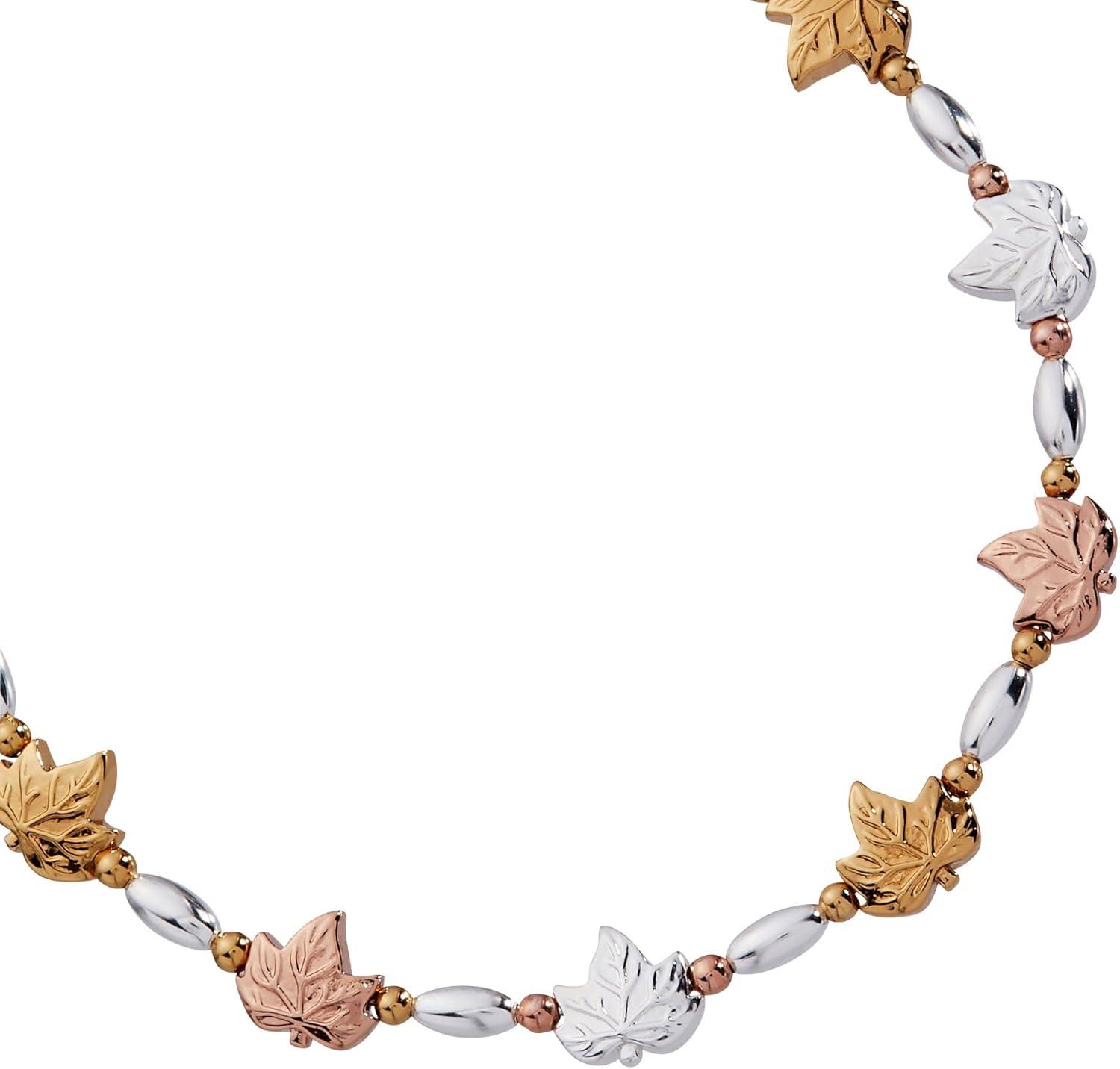 imageAlex and Ani Woodland Bracelets for Women NickelFree Finish Trendy Dainty Design for Everyday Wear Ideal GiftFalling Leaves Beaded Bangle Two Toned