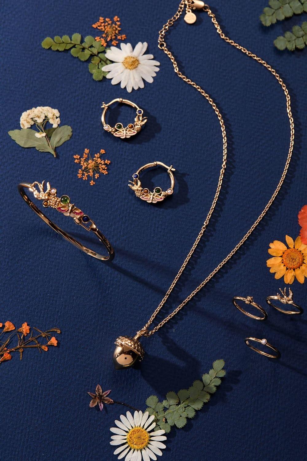 imageAlex and Ani Woodland Bracelets for Women NickelFree Finish Trendy Dainty Design for Everyday Wear Ideal GiftWoodland Gemstone Tension Cuff Shiny Gold