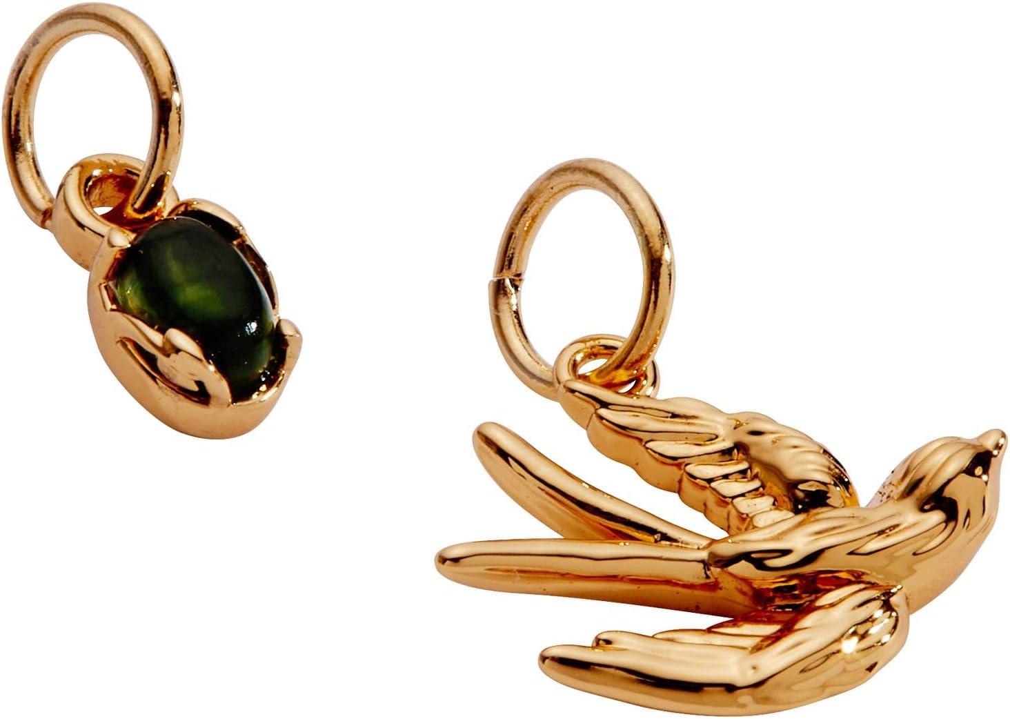 imageAlex and Ani Woodland Charms Layering Charms for Bracelets Nature amp ForestInspired DesignsWoodland Swallow Stone Charm Duo Set Shiny Gold