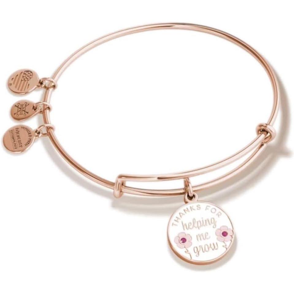 imageAlex and Ani Teacher Appreciation Expandable Bangle for Women 2 to 35 inWords Are Powerful Thanks for Helping Me Grow Bracelet