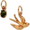 Woodland Swallow & Stone Charm Duo Set (Shiny Gold)