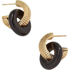 Alex and Ani Black Onyx Textured Earrings