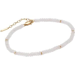 Alex and Ani Clear Quartz Semi-Precious Beaded Anklet(Stainless Gold)