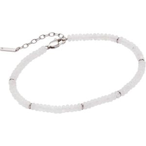Alex and Ani Clear Quartz Semi-Precious Beaded Anklet(Stainless Silver)