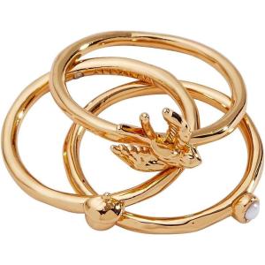 Alex and Ani Mixed Woodland Stacking Ring Set of 3 – Fall Charm, Gold Finish, Nickel-Free, Size 7, Perfect Layered Look, Autumn Magic Jewelry