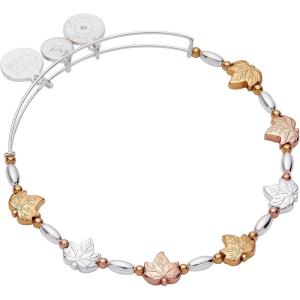 Alex and Ani Woodland Bracelets for Women – Nickel-Free Finish, Trendy, Dainty Design for Everyday Wear, Ideal Gift(Falling Leaves Beaded Bangle (Two Toned))